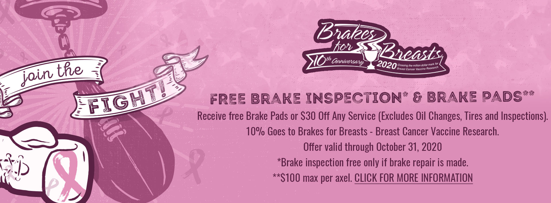 Brakes for Breasts brake repair and breast cancer awareness program